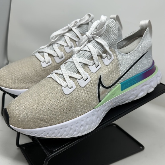 Nike React Infinity Run Flyknit FK Running 9.5 CD4371 102 White Vapor Green Men - Picture 3 of 16